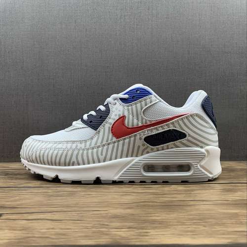 【300】[CW7574-100]-[AIR MAX 90 EURO TOUR WHITE/MIDNIGHT NAVY/BRIGHT BLUE/UNIVERSITY RED]