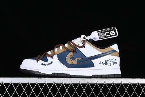 【260】[DD1391-100]-[DUNK LOW SB LOW TOP CASUAL SNEAKERS WHITE/BROWN/BLUE]-[WOMAN:36-39]-[MAN:40-46]