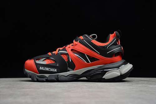 【580】[BALENCIAGA TRACK SNEAKERS BLACK/WHITE/RED-GREY]-[WOMAN:35-39]-[MAN:40-46]
