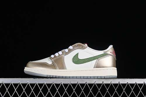 【380】[FQ6593-100]-[AIR JORDAN 1 LOW YEAR OF THE DRAGON GREEN/METALLIC GOLD GRAIN/SATURN GOLD/CEDAR]