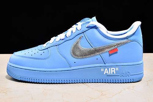 【450】[CI1173-400]-[GET AIR FORCE 1 LOW OFF-WHITE MCA UNIVERSITY BLUE/SILVER-WHITE]