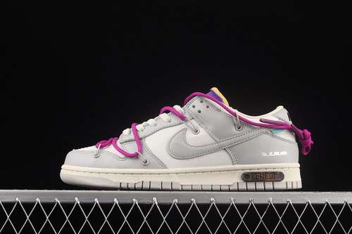 【450】[DM1602-111]-[OW X SB DUNK LOW LOT 28 OF 50 SAIL/NEUTRAL GREY/HYPER VIOLET]-[UNISEX:36-47.5]