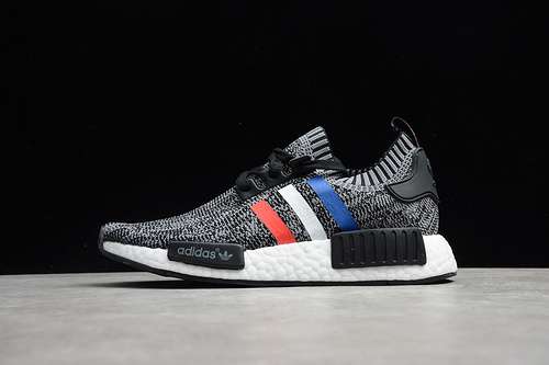 【300】[BB2887]-[NMD R1 TRI COLOR STRIPES GREY/CLOUD WHITE/BLUE-RED]-[WOMAN:36-39]-[MAN:40-45]