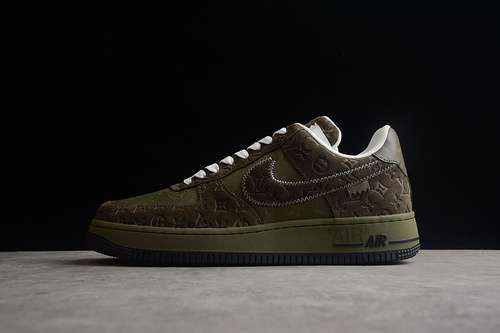【630】[L*V X AIR FORCE 1 LOW 07 DARK GREEN/WHITE/DARK BROWN]-[MAN:38-45]