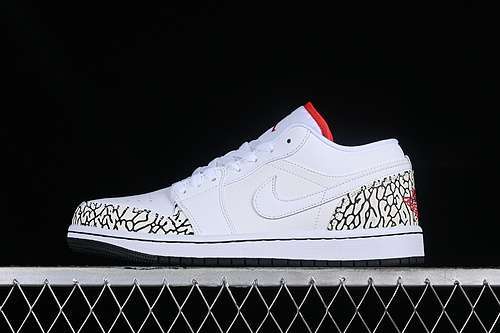 【280】[338145-162]-[AIR JORDAN 1 LOW WHITE/VARSITY RED/BLACK/CEMENT GREY]-[WOMAN:36-39]-[MAN:40-46]