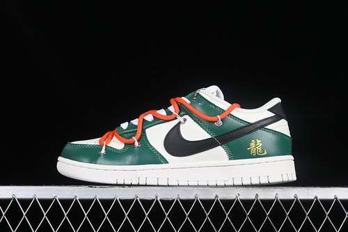 【330】[DJ6188-100]-[DUNK LOW YEAR OF THE DRAGON WHITE/BLACK/GREEN/ORANGE]-[WOMAN:36-39]-[MAN:40-46]