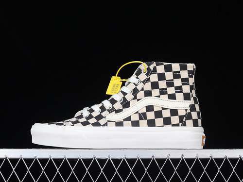【280】[VN0A5KRU705]-[SK8-HIGH TAPERED CHECKERBOARD BLACK/KHAKI/WHITE]-[WOMAN:35-39]-[MAN:40-44]