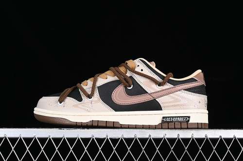 【330】[DR9704-200]-[SB DUNK LOW BLACK/BROWN/BEIGE]-[WOMAN:35.5-39]-[MAN:40-46]