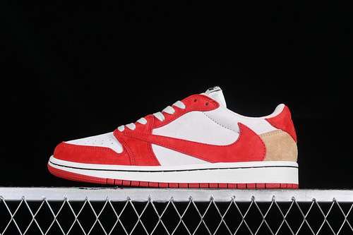 【380】[DM7866-698]-[TRAVIS SCOTT AIR JORDAN 1 LOW OG WHITE/RED]-[WOMAN:36-39]-[MAN:40-47.5]