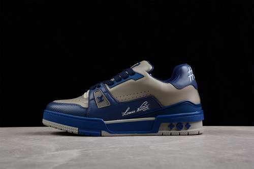 【730】[L*V LOW TRAINER SNEAKER GREY/BLACK/NAVY BLUE]-[MAN:38-45]