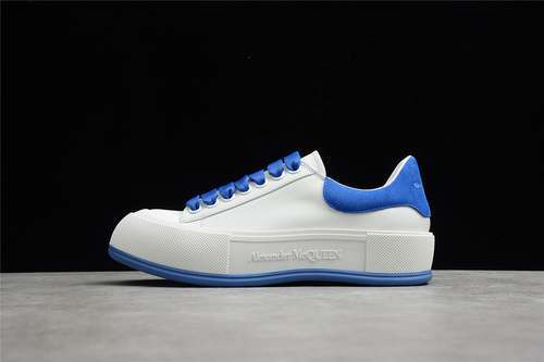 【580】[ALE*XANDER MCQUEEN SOLE SNEAKERS WHITE/WHITE/BLUE]-[WOMAN:35-40]
