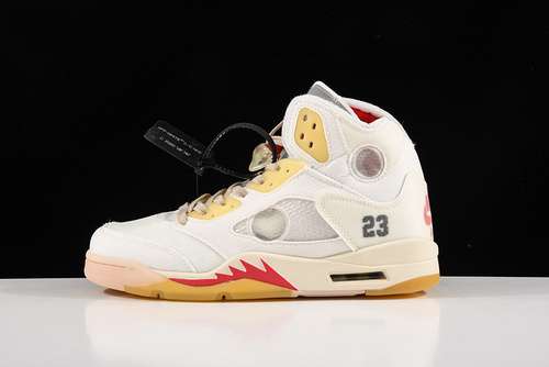 【380】[CT8480-002]-[OW X AIR JORDAN 5 WHITE/FIRE RED]-[MAN:40-45]