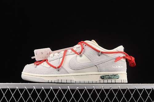 【330】[DJ0950-118]-[OW X SB DUNK LOW LOT 33 OF 50 SAIL/NEUTRAL GREY/CHILE RED]-[UNSIEX:36-47.5]