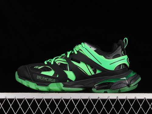 【550】[W3RL11035]-[BA*LEN*CIAGA TRACK TESS S.GOMMA SNEAKER BLACK/BLACK/GREEN]-[UNISEX:35-46]