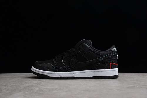【400】[DD8386-001]-[WASTED YOUTH X DUNK LOW SB BLACK DENIM BLACK/UNIVERSITY RED/WHITE]