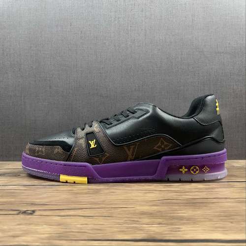 【550】[L*V TRAINER SNEAKERS BLACK/PURPLE/YELLOW]-[MAN:38-45]
