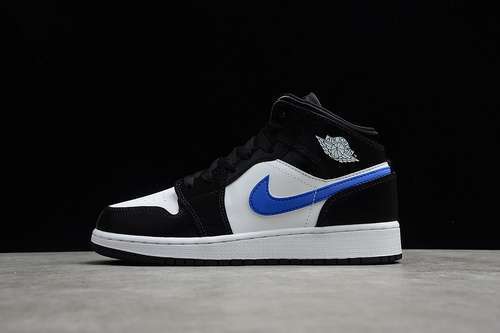 【360】[554725-084]-[CJ AIR JORDAN 1 MID GS BLACK/RACER BLUE/WHITE]-[WOMAN:35.5-39]