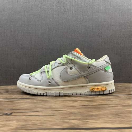 【450】[DM1602-128]-[OW X SB DUNK LOW LOT 43 OF 50 SAIL/NEUTRAL GREY/BARELY VOLT]-[UNISEX:36-47.5]