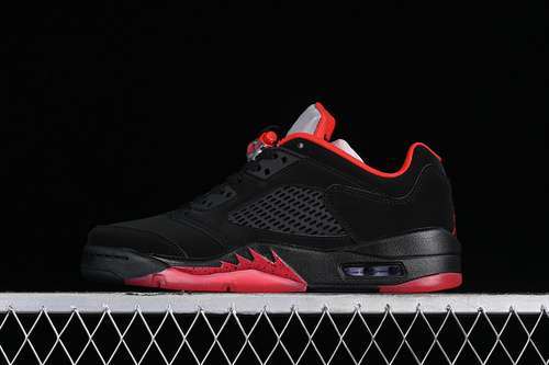 【360】[819171-001]-[AIR JORDAN 5 RETRO LOW BLACK/GYM RED-METALLIC HEMATITE]-[UNISEX:36-47.5]