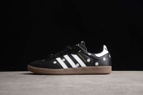 【280】[H03848]-[ATMOS X FACE X SAMBA OG EMBROIDERED DAISIES CORE BLACK/CLOUD WHITE/GOLD FOIL]