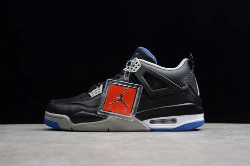 [308497-006]-[AIR JORDAN 4 RETRO ALTERNATE BLACK/GAME ROYAL-MATTE SILVER]-[MAN:40-47.5]-[OG00218]