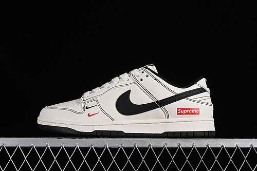 【360】[XX2025-316]-[SB DUNK LOW SUPREME WHITE/BLACK]-[WOMAN:36-39]-[MAN:40-45]