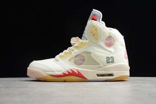 【450】[CT8480-002]-[GZ OW X AIR JORDAN 5 WHITE/FIRE RED]-[WOMAN:36-39]-[MAN:40-45]