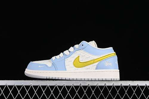 【360】[WG8850-007]-[AIR JORDAN 1 LOW WHOTE/YELLOW/BLUE]-[WOMAN:36-39]-[MAN:40-45]