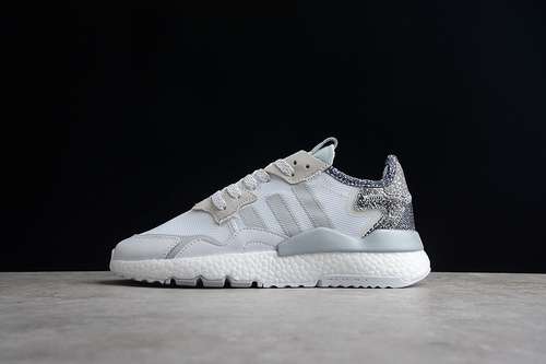 【300】[FW6695]-[NITE JOGGER BOOST SHOES CLOUD WHITE/CORE BLACK/LIGHT GREY]-[WOMAN:36-39]-[MAN:40-45]