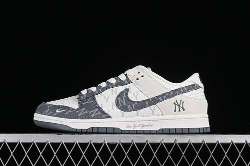 【360】[DQ1098-347]-[SB DUNK LOW MLB WHITE/GREY]-[WOMAN:36-39]-[MAN:40-45]