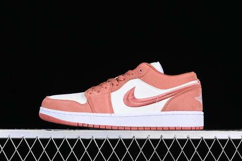 【280】[FN3722-801]-[AIR JORDAN 1 LOW CANVAS WHITE/PINK/BROWN]-[WOMAN:35.5-39]-[MAN:40-47.5]