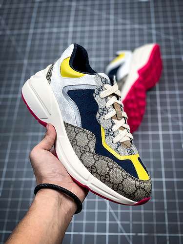 【400】[GU*CCI RHYTON VINTAGE TRAINER SNEAKER MULTI-COLOR]-[WOMAN:35-39]
