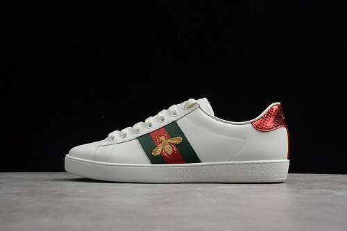 【520】[GU*CCI ACE EMBROIDERED LOW-TOP SNEAKER WHITE/GREEN/RED]-[WOMAN:35-39]-[MAN:40-44]