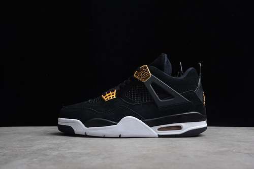 【320】[308497-032]-[AIR JORDAN 4 RETRO ROYALTY BLACK/METALLIC GOLD-WHITE]-[WOMAN:36-39]-[MAN:40-46]