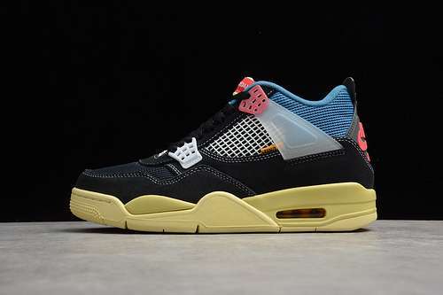 【550】[CD9533-001]-[UNION OFF NOIR X AIR JORDAN 4 BLACK/BLUE/YELLOW]-[MAN:40-46]