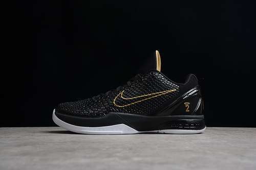 【420】[KB0824-127]-[ZOOM KOBE 6 BALCK DEL SOL MAMBA BLACK/METALLIC GOLD]-[MAN:39-46]