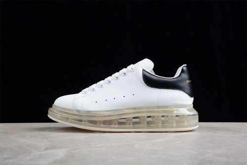 【580】[ALE*XANDER MCQUEEN AIR CUSHION SNEAKERS WHITE/WHITE/BLACK]-[WOMAN:35-39]-[MAN:40-44]