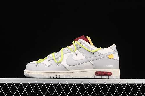 【470】[DM1602-106 ]-[OFF-WHITE X DUNK LOW &#x27;LOT 08 OF 50&#x27; SAIL/NEUTRAL GREY]-[UNISEX