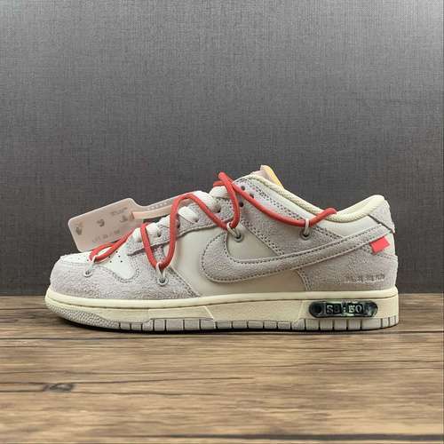 【480】[DJ0950-118]-[OW X SB DUNK LOW LOT 33 OF 50 SAIL/NEUTRAL GREY/CHILE RED]-[UNSIEX:36-47.5]
