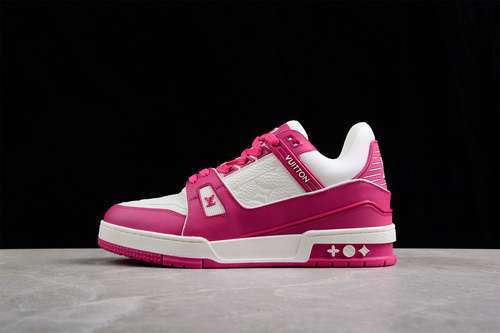 【360】[L*V 2022 TRAINER SNEAKERS ROSE RED/WHITE/WHITE]-[MAN:38-45]