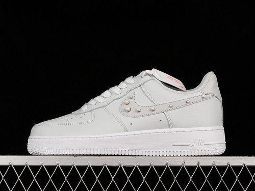 【300】[DV3810-001]-[AIR FORCE 1 LOW 07 SE PEARL SWOOSH PURE PLATINUM/WHITE]-[WOMAN:36-39]-[MAN:40-45]