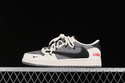 【380】[SJ0086-132]-[TRAVIS SCOTT X FRAGMENT DESIGN X AIR JORDAN 1 LOW OG SP WHITE/GREY/BLACK]-[36-45]