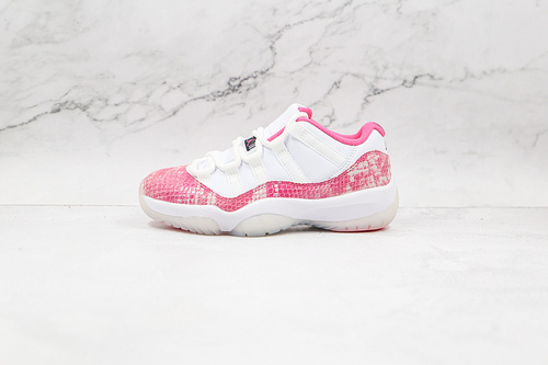 【460】[AH7860-106]-[AIR JORDAN 11 RETRO LOW PINK SNAKESKIN WHITE/WATERMELON/BLACK]-[WOMAN:36-39]