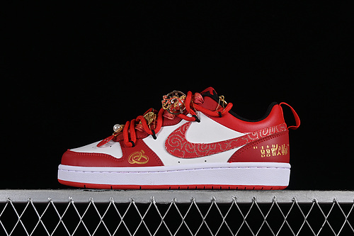 【320】[BQ5448-007]-[COURT BOROUGH LOW 2 BLACK/UNIVERSITY RED/WHITE]-[WOMAN:35.5-39]-[MAN:40-44.5]