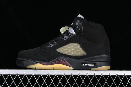 【500】[FD1330-001]-[A MA MANIÉR X AIR JORDAN 5 LOW BLACK/YELLOW]-[MAN:40-47.5]