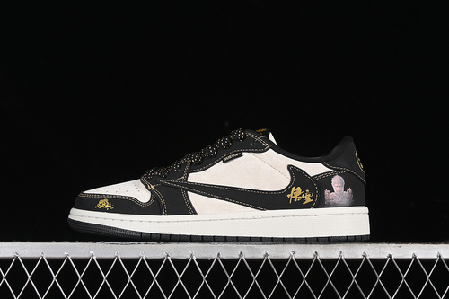 【360】[CH6336-012]-[TRAVIS SCOTT X FRAGMENT DESIGN X AIR JORDAN 1 LOW OG SP WHITE/BLACK/GOLD]-[36-45]