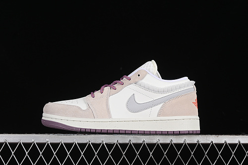 【260】[FQ8094-100]-[AIR JORDAN 1 LOW WHITE/GREY/PURPLE/BEIGE]-[WOMAN:36-39]-[MAN:40-46]