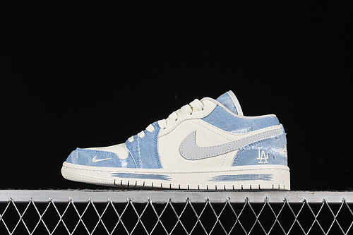 【360】[DC2024-027]-[AIR JORDAN 1 LOW MLB WHITE/GREY/BLUE]-[WOMAN:36-39]-[MAN:40-45]