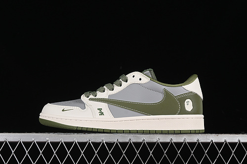 【360】[BB6511-621]-[TRAVIS SCOTT X FRAGMENT DESIGN X AIR JORDAN 1 LOW OG SP BAPE WHITE/GREY/GREEN]