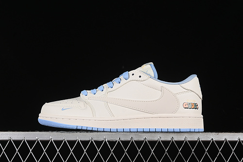 【360】[DM6688-608]-[TRAVIS SCOTT X FRAGMENT DESIGN X AIR JORDAN 1 LOW OG SP OFF WHITE/BLUE]-[36-45]